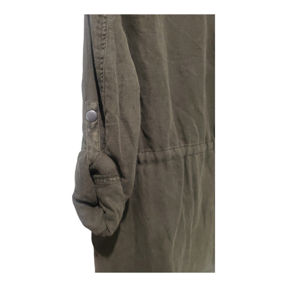 Treasure & Bond Olive Sarma, Line Military Jacket Linen Blend, Utility Green, M - Picture 6 of 10